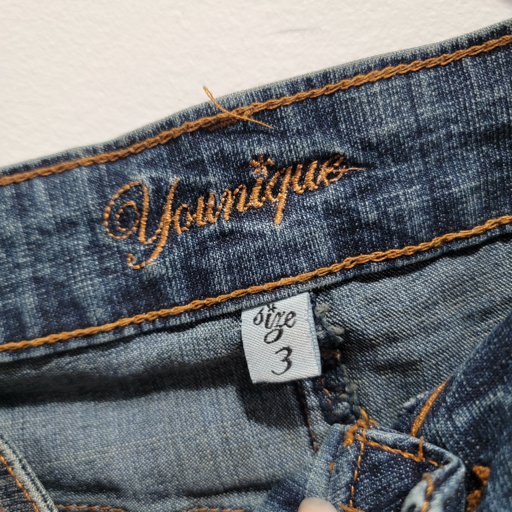 Younique Long Flared Jean Skirt Size 3 - Picture 3 of 4